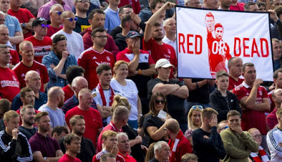 “Red or dead” – this is the despicable anti-Rangers banner Aberdeen used…