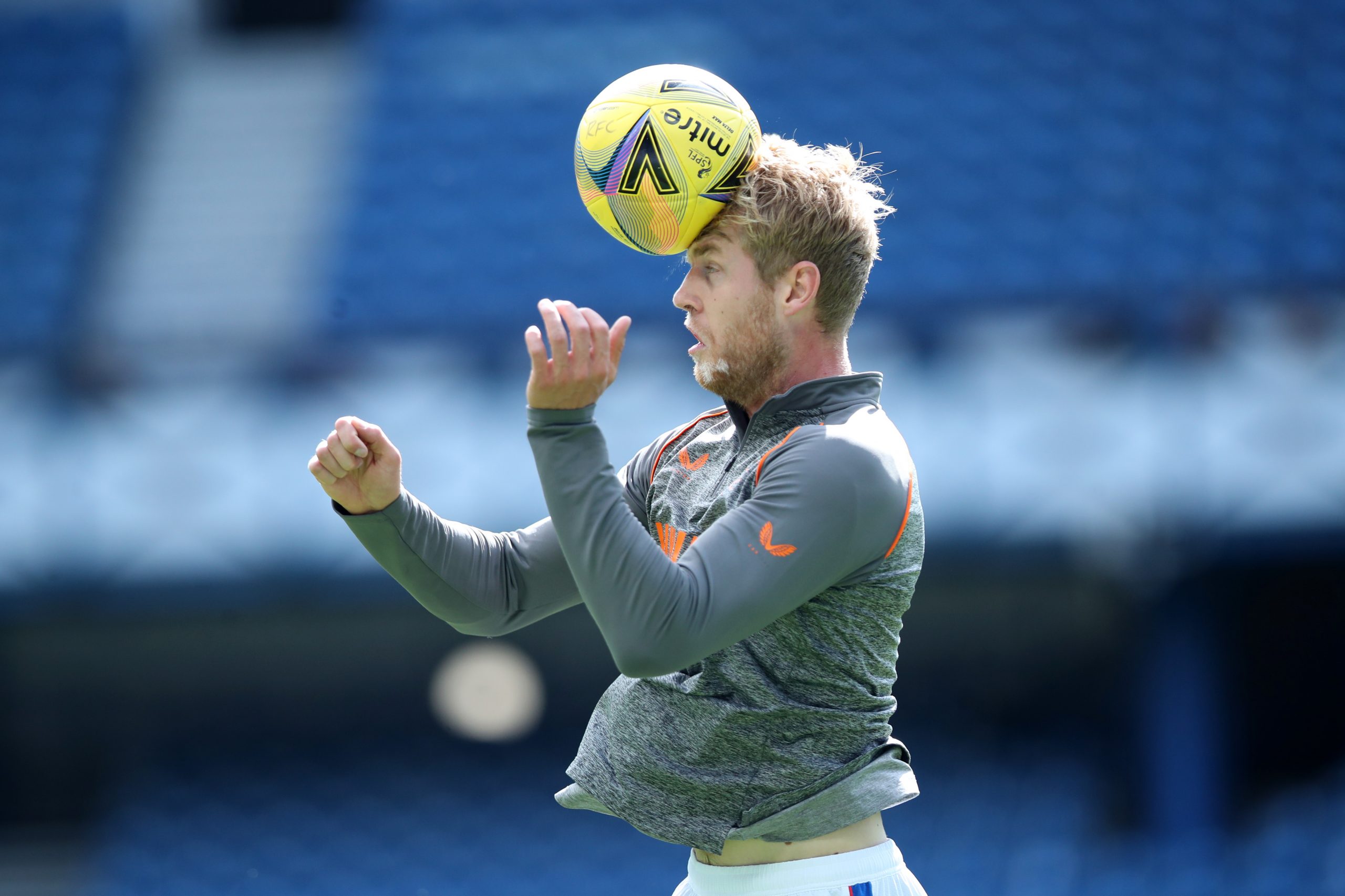 GLASGOW, SCOTLAND - AUGUST 22: Filip Helander of Rangers FC warms up prior to the Ladbrokes Scottish Premiership match between Rangers and Kilmarnock at Ibrox Stadium on August 22, 2020 in Glasgow, Scotland. (Photo by Ian MacNicol/Getty Images)