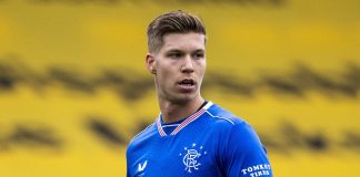Rangers Cedric Itten during the Scottish Premiership match at the Tony Macaroni Arena, Livingston. PA Photo. Picture date: Sunday August 16, 2020. See PA story SOCCER Livingston. Photo credit should read: