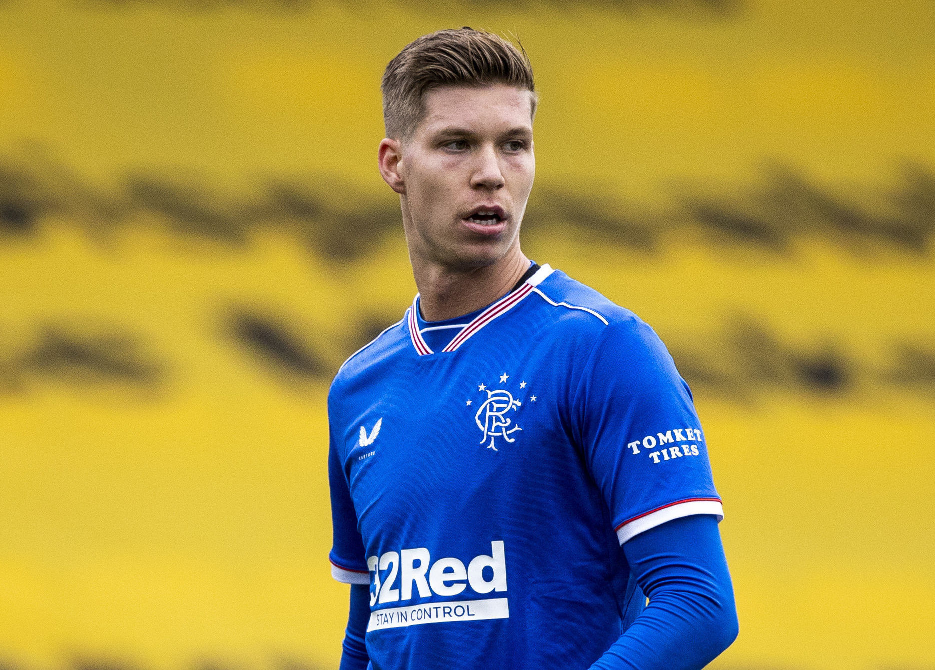 Rangers Cedric Itten during the Scottish Premiership match at the Tony Macaroni Arena, Livingston. PA Photo. Picture date: Sunday August 16, 2020. See PA story SOCCER Livingston. Photo credit should read:
