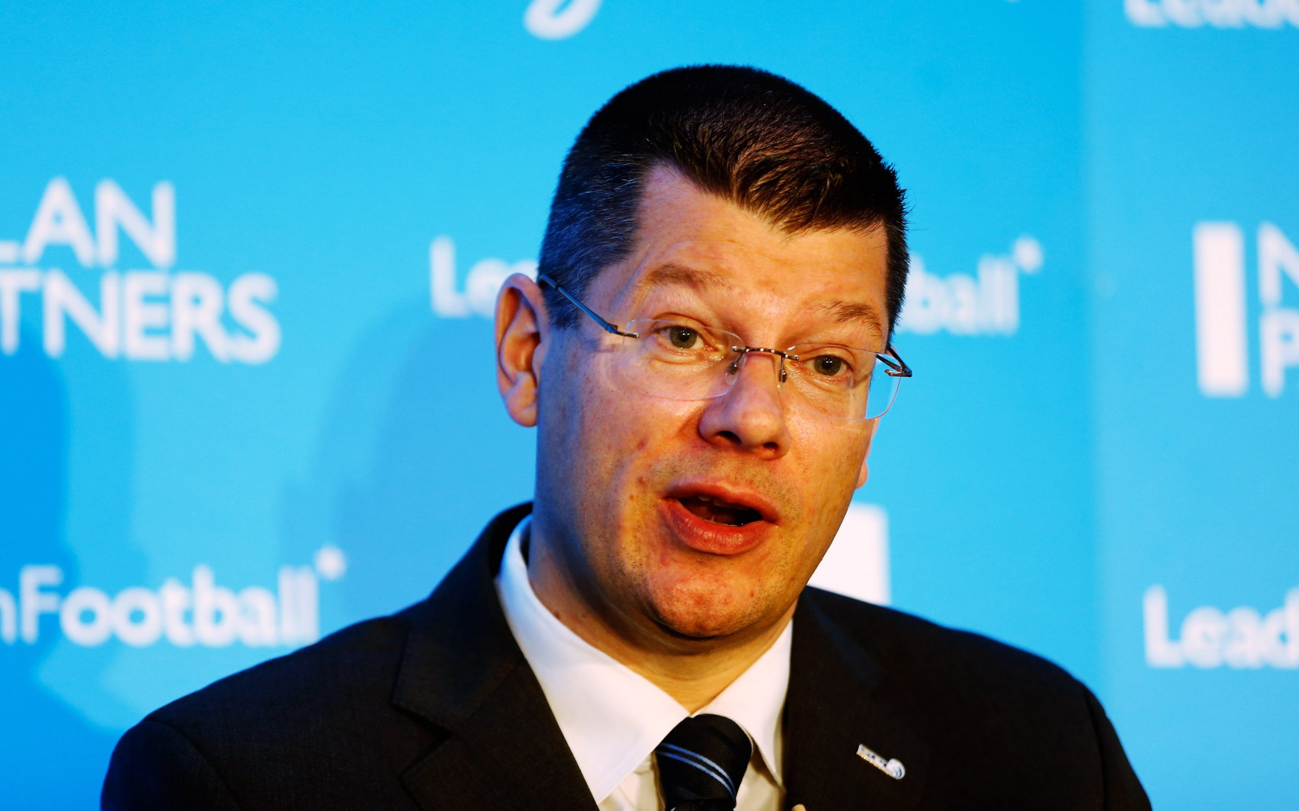 LONDON, ENGLAND - OCTOBER 11: Neil Doncaster, the CEO of the Scottish Premier League, talks during the Leaders In Sport conference at Stamford Bridge on October 11, 2012 in London, England.