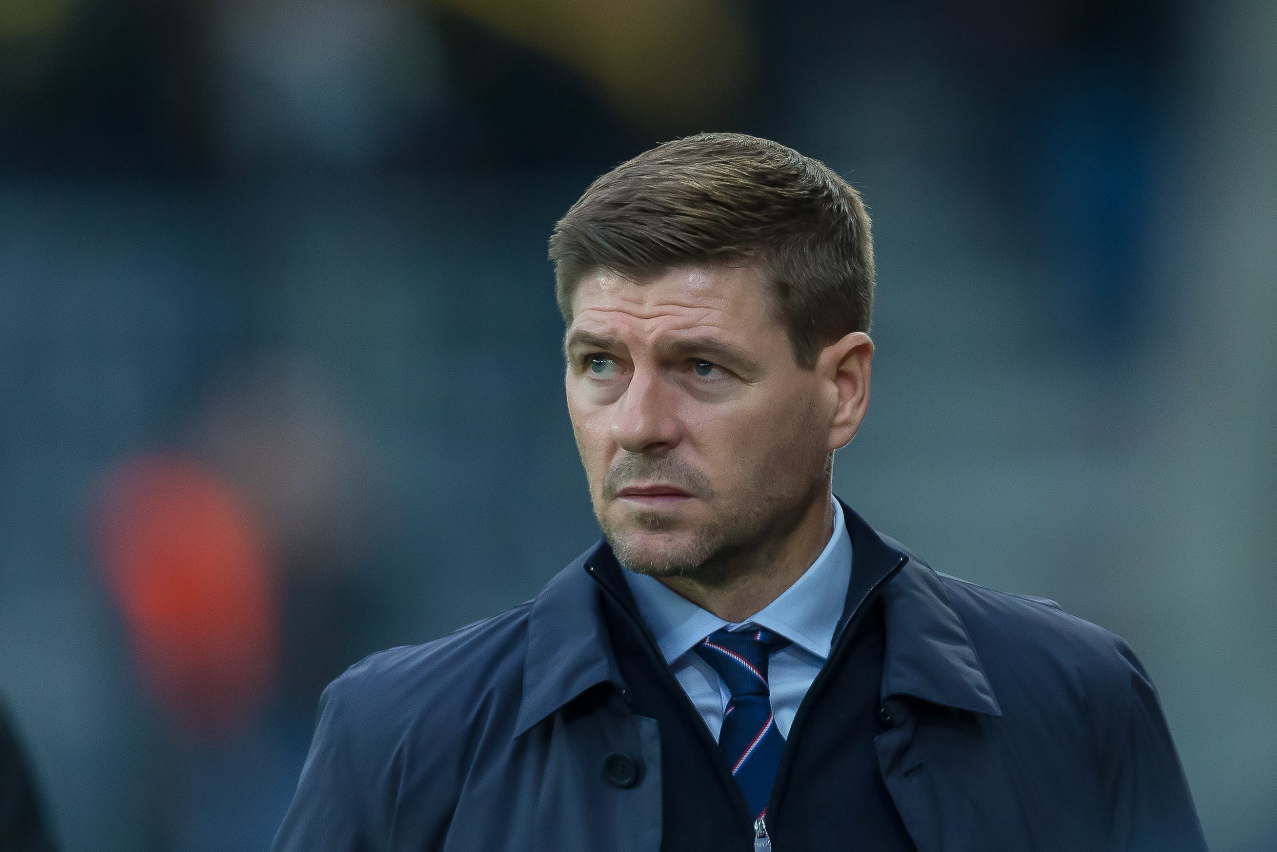 BERN, SWITZERLAND - OCTOBER 03: head coach Steven Gerrard of Rangers FC looks on prior to the UEFA Europa League group G match between BSC Young Boys and Rangers FC at Stade de Suisse, Wankdorf on October 3, 2019 in Bern, Switzerland.