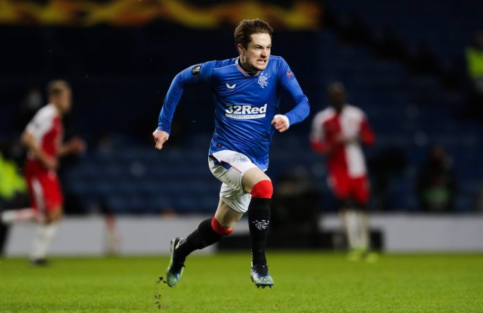 Mandatory Credit: Photo by Stuart Wallace/BPI/Shutterstock (11804817et) Scott Wright of Rangers Rangers v Slavia Prague DITORIAL USE ONLY No use with unauthorised audio, video, data, fixture lists, club/league logos or live services. Online in-match use limited to 120 images, no video emulation. No use in betting, games or single club/league/player publications. PUBLICATIONxINxGERxSUIxAUTXHUNxGRExMLTxCYPxROMxBULxUAExKSAxONLY Copyright: xStuartxWallace/BPI/Shutterstockx 11804817et