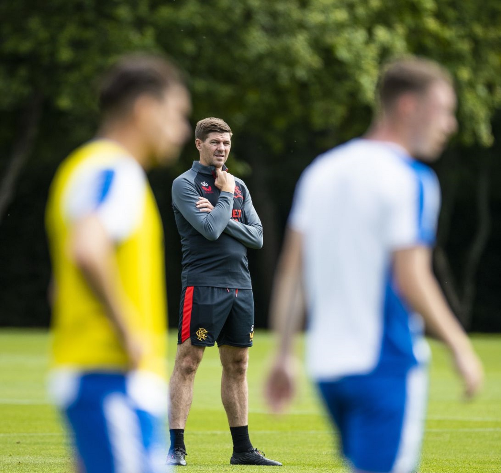 Steven Gerrard at Rangers training