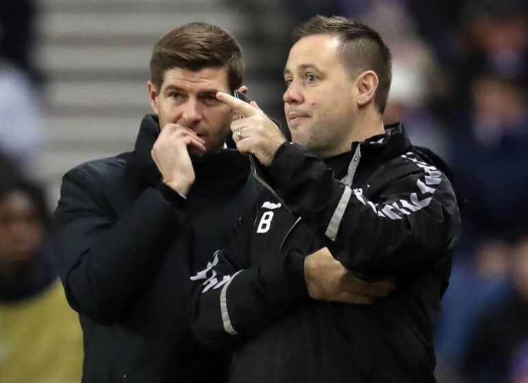 Puppet manager Gerrard sacked as ex-Rangers coach Beale looks on