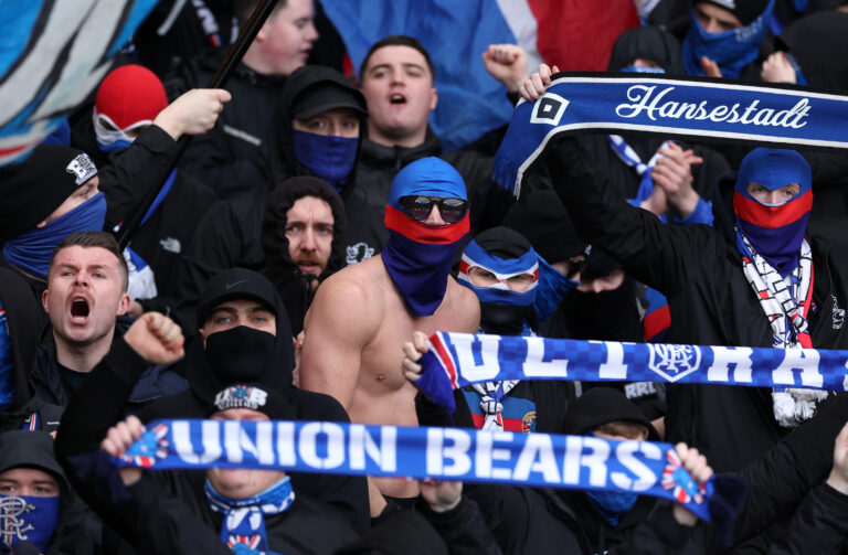 Some Rangers fans are very unhappy with Union Bears banner
