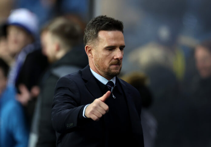 Rangers FC v Fenerbahce SK - UEFA Europa League 2024/25 Round of 16 Second Leg Barry Ferguson Rangers interim manager raises his thumb.