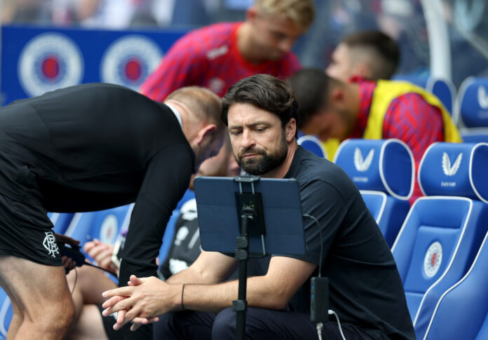 Russell Martin watches Rangers during pre-season friendly against Club Brugge at Ibrox