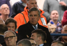 Rangers chairman and owner Andrew Cavenagh looks on with a stern expression from the Ibrox directors’ box during the Europa League defeat to Genk.