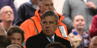 Rangers chairman and owner Andrew Cavenagh looks on with a stern expression from the Ibrox directors’ box during the Europa League defeat to Genk.