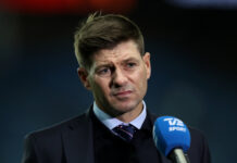 Steven Gerrard speaks to the media after Rangers’ Europa League fixture against Brøndby at Ibrox.