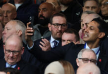 Investigation: Rangers have deliberately wasted £5M on a £300,000 player Rangers sporting director Kevin Thelwell watches from the stands during Europa League defeat Title: Rangers leadership under scrutiny during European collapse