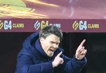 Danny Rohl Rangers manager at Fir Park.