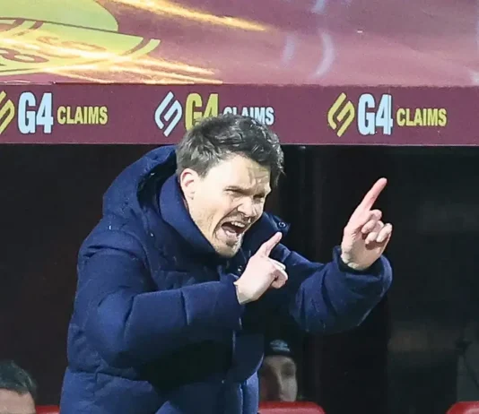 Danny Rohl Rangers manager at Fir Park.