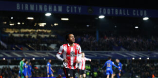 Cameron Archer of Southampton celebrates scoring his team's first goal