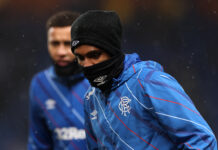 Danilo trains in cold conditions for Rangers ahead of a European match