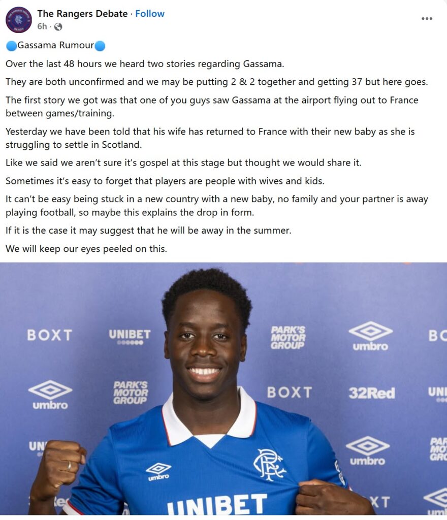 Djeidi Gassama to leave Rangers