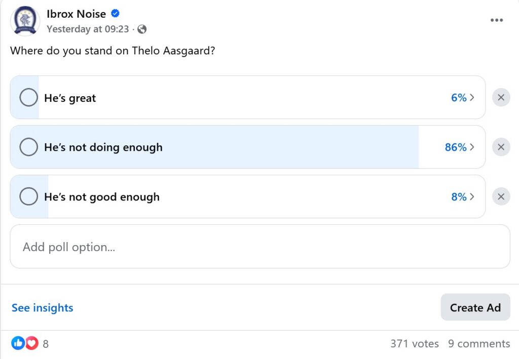 Thelo Aasgaard Ibrox Noise Poll