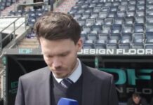 Danny Rohl looking down before Rangers Scottish Premiership match against Falkirk