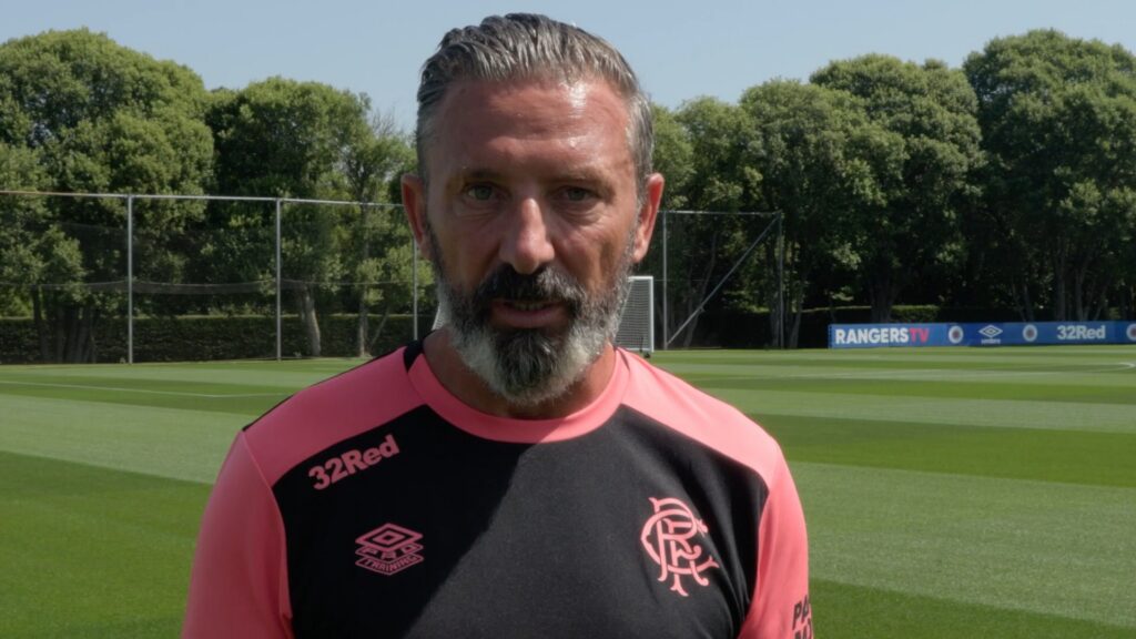 New Rangers manager Derek McInnes at preseason training.