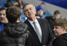 Rangers chairman Andrew Cavenagh with fans at Ibrox.