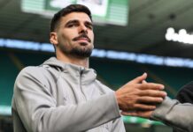 Hearts striker Claudio Braga at Parkhead.