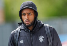 Youssef Chermiti in hood as he arrives for Rangers match as £25M pricetag confirmed.