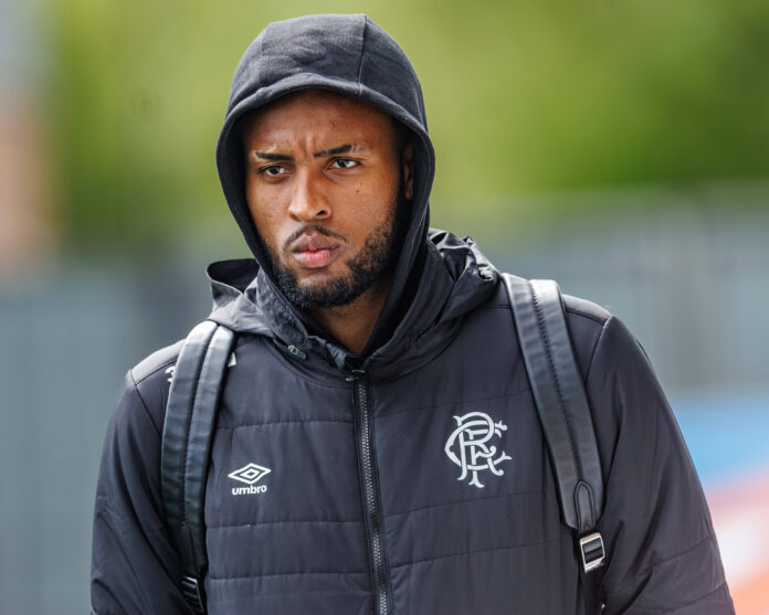 Youssef Chermiti in hood as he arrives for Rangers match as £25M pricetag confirmed.