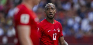 Former Rangers defender Derek Cornelius in world cup action.
