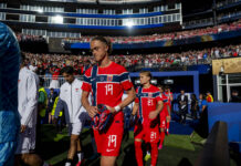 Thelo Aasgaard coming out for Norway at the world cup.