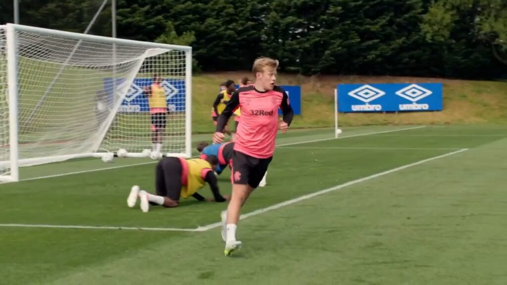 Connor Barron in Rangers training.