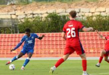 Rangers in action v Johor Darul Ta'zim during the Spanish camp.