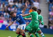 Rangers midfielder Cammy Devlin in action v St Etienne.
