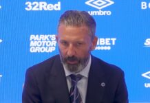 Rangers manager Derek McInnes speaks to the press at Ibrox.