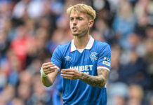 Ross McCausland in action for Rangers at Ibrox.