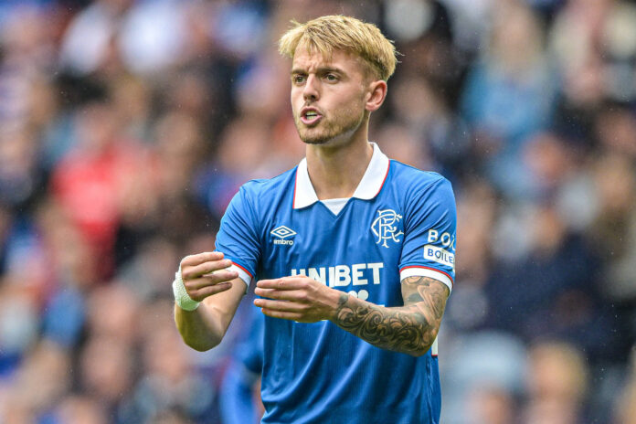 Ross McCausland in action for Rangers at Ibrox.
