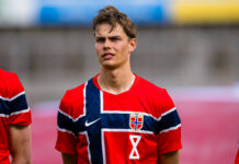 Rangers target Jens Hjerto-Dahl in action for his country, Norway.