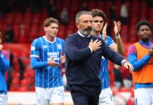 Derek McInnes celebrates Rangers' maiden league win of the season as Rangers block Gassama exit,