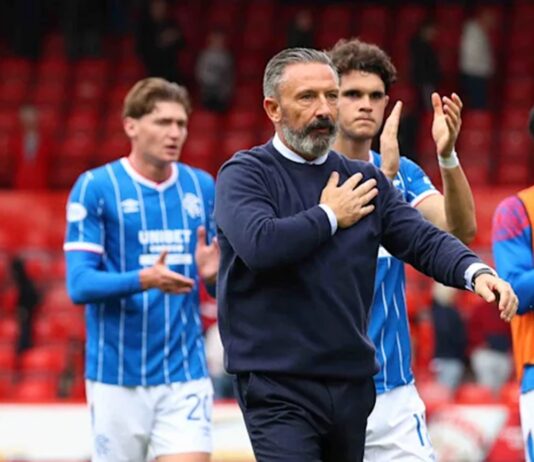 Derek McInnes celebrates Rangers' maiden league win of the season as Rangers block Gassama exit,