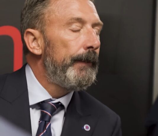 Rangers manager Derek McInnes fielding questions at Tannadice following 1-1 draw.