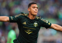 Portland Timbers striker Kevin Kelsy who's attracting Rangers' interest.