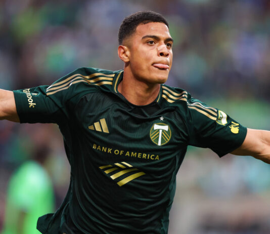 Portland Timbers striker Kevin Kelsy who's attracting Rangers' interest.