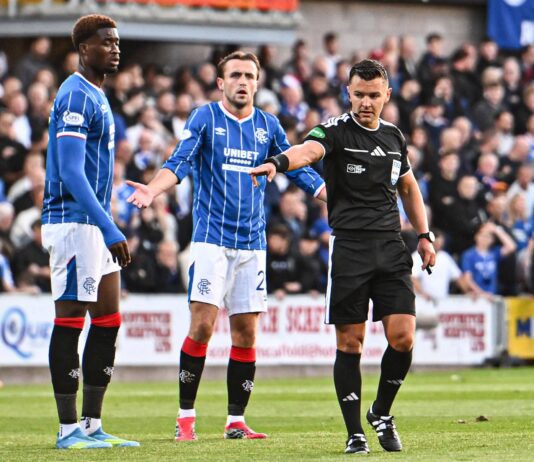 Nick Walsh officiating at Tannadice for Utd v Rangers.