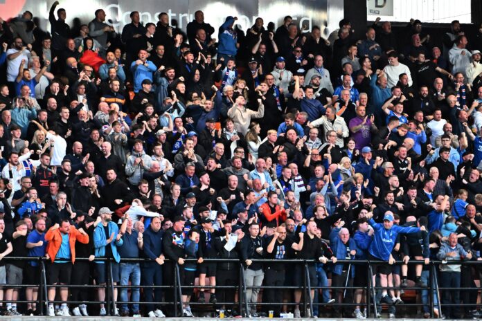 Rangers fans at Tannadice.