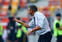Derek Mcinnes Rangers manager in Poland.