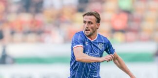 Rangers left back Tuur Rommens in action.