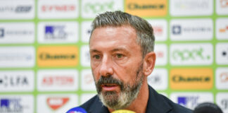Rangers have been hit hard and frankly been completely ripped off Head coach Derek McInnes at the press conference, PK, Pressekonferenz of the Glasgow Rangers FC amid Rangers XI v Jablonec