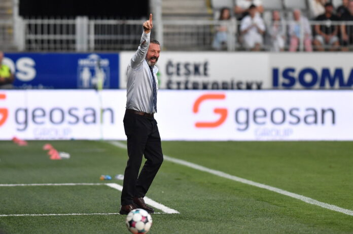Derek McInnes Rangers manager Derek McInnes screaming instructions from the sideline as he fights for his Rangers life with Rangers fans gutted.