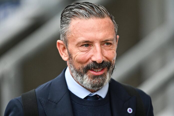 Derek McInnes Rangers manager arrives at Falkirk Stadium.