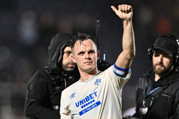 Falkirk v RangersWilliam Hill Premiership Lawrence Shankland of Rangers punches the air in celebration.